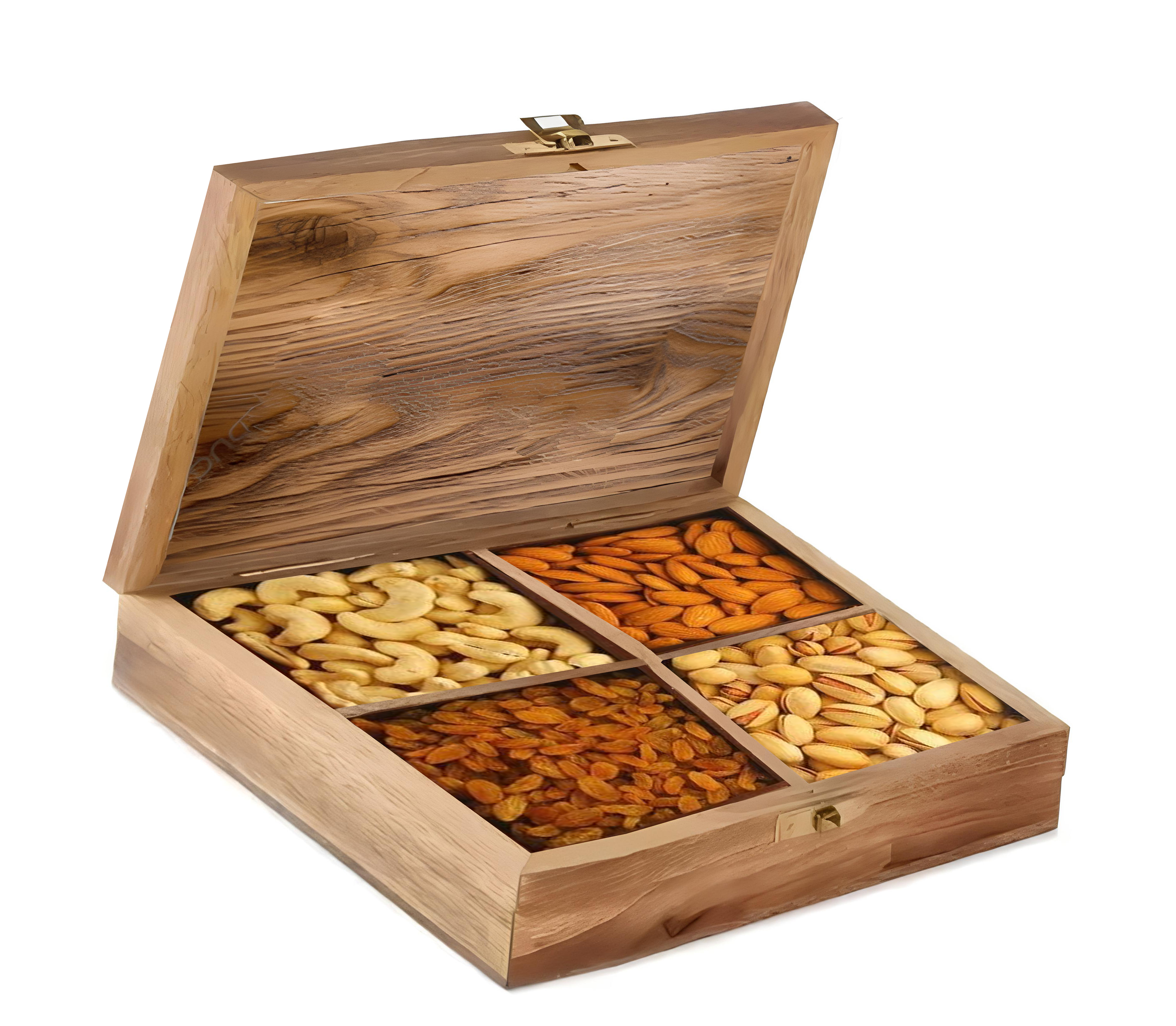 Large Wooden Dry Fruits Box Wooden Dry Fruits Box Storage Box  (Brown)