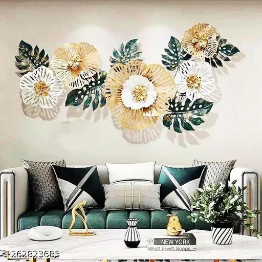 Modern Light Luxury Metal Wall Decor Metal wall Art Wall Hanging Decoration Size: (52×28)