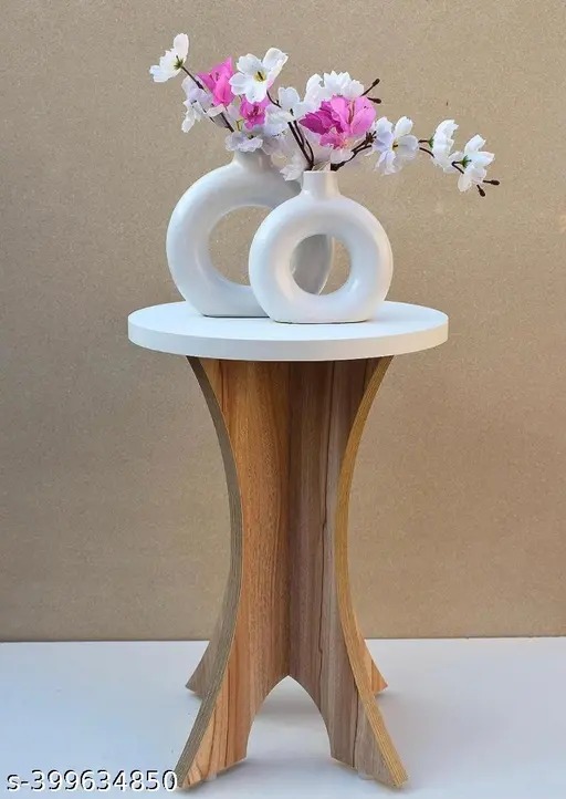 eautiful Wooden Side Table/End Table/Plant Stand/Tea Table/Stool Living Room Furniture Round Shape (17 Inch)