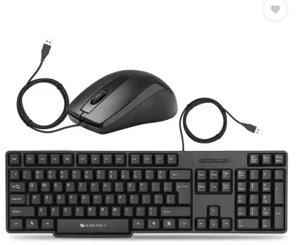 ZEBRONICS K20 Keyboard and Alex Wired Optical Mouse Combo Set